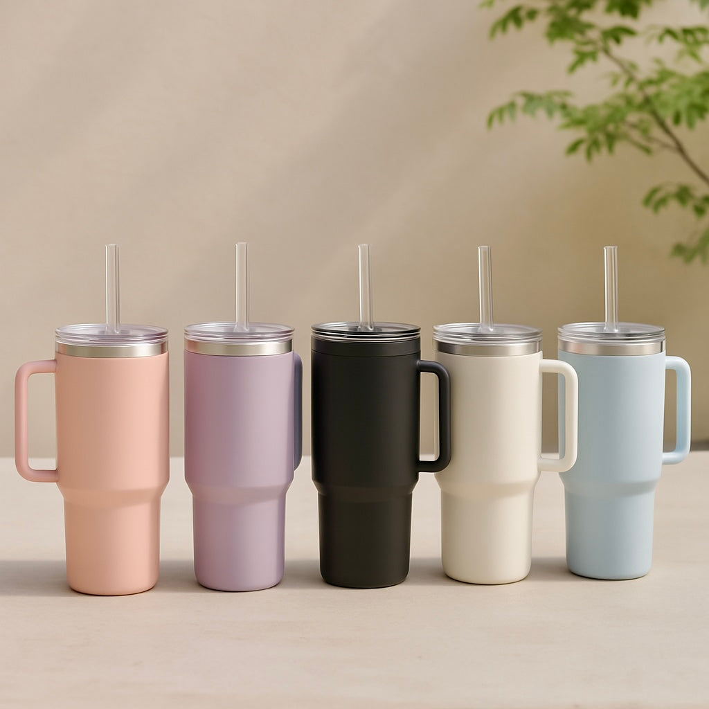 タンブラー ハンドルとストロー付き・1200ml